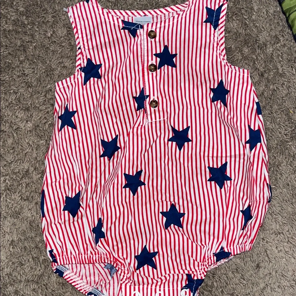 New without tags!! Red and Blue Star-Patterned Kids Romper